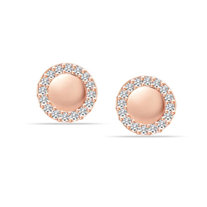 Round minimal rosegold palted minimal stud earrings
