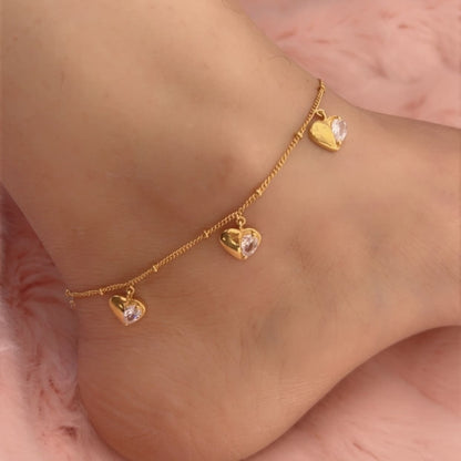 Heart charm Anklets