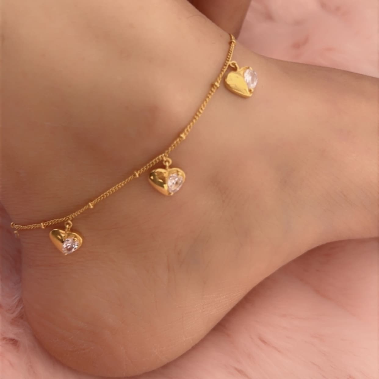 Heart charm Anklets