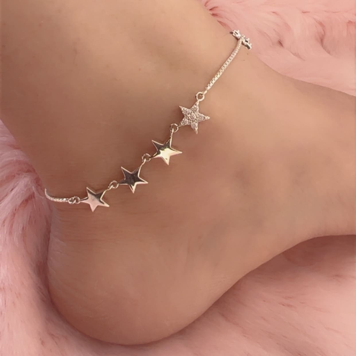 Mystical Star silver Anklets