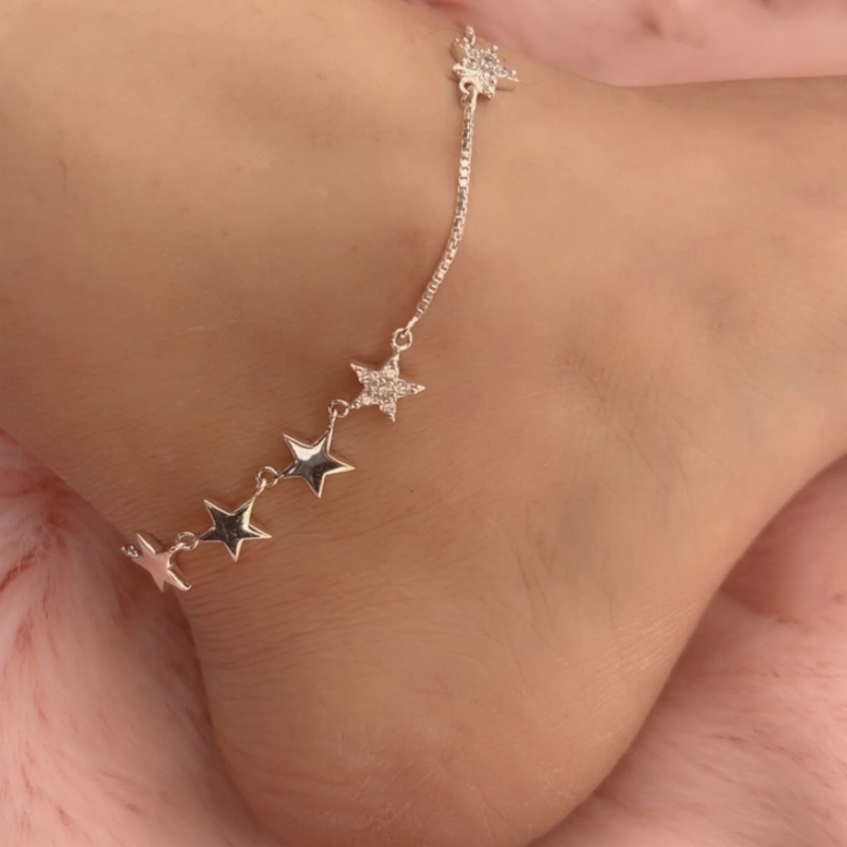 Mystical Star silver Anklets