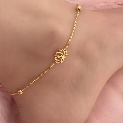 Lotus silver Anklets