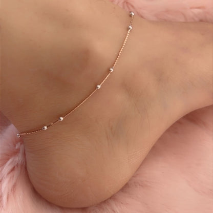 Minimal rosegold Beads Anklets