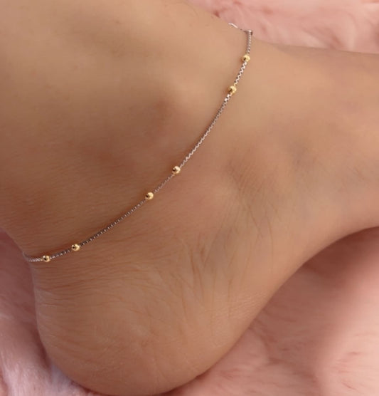 Minimal gold bead Anklets