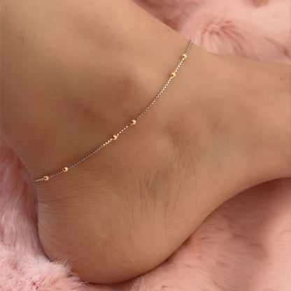 Minimal gold bead Anklets