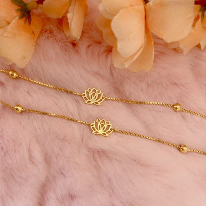 Lotus silver Anklets