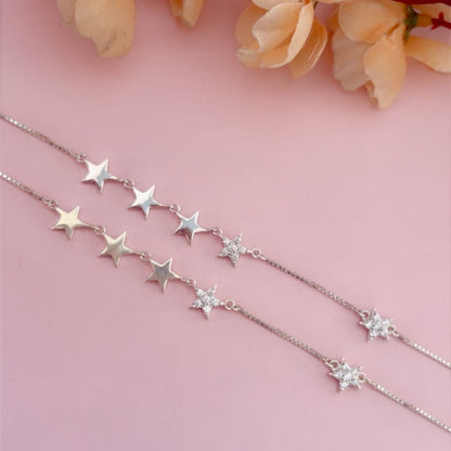 Mystical Star silver Anklets