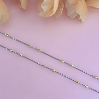 Minimal gold bead Anklets