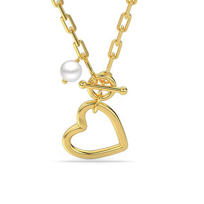 Heart T Lock Necklace