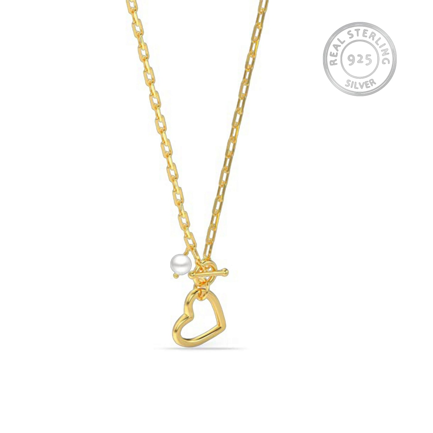 Heart T Lock Necklace