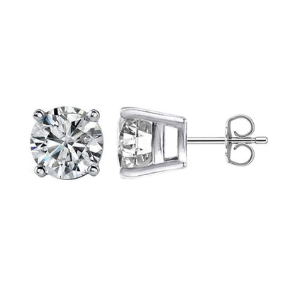 MIHA Silver Shiny Zircon Studs Earrings