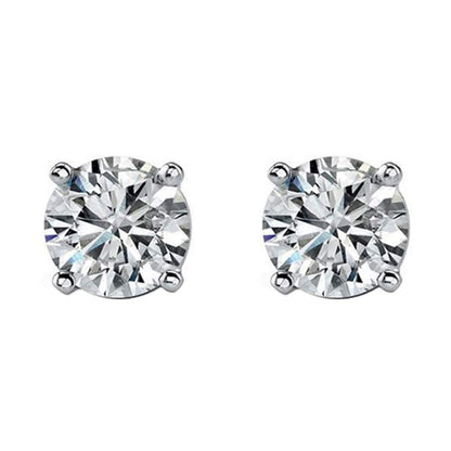 MIHA Silver Shiny Zircon Studs Earrings