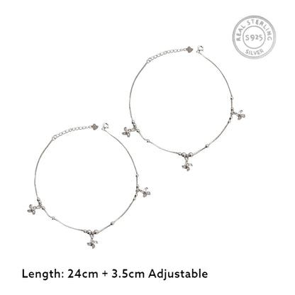 Miha Pin Wheel Silver Anklets