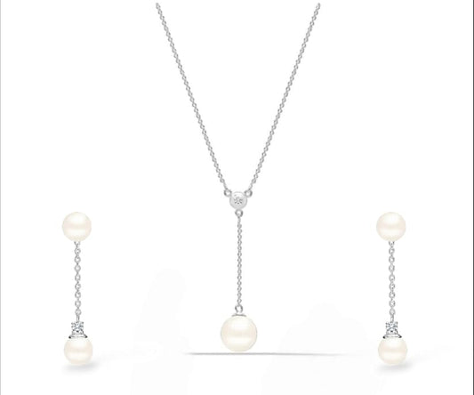 Pearl elegance Y necklace set