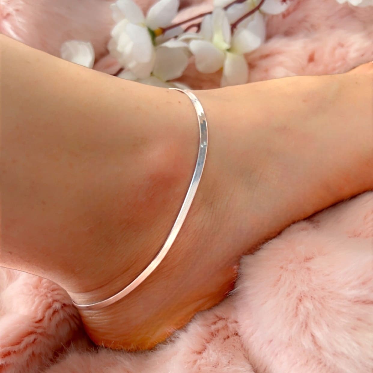 silver all shine anklets