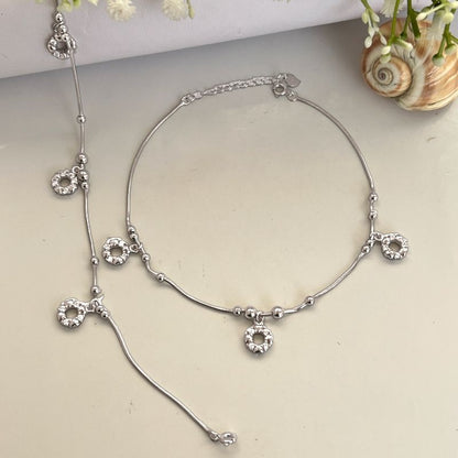 Halo Heart Charm Anklets