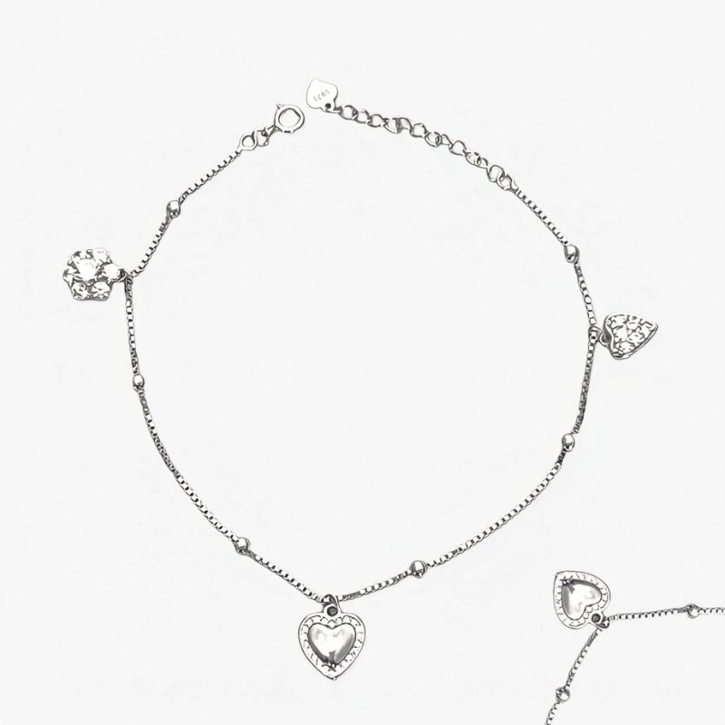 Heart Charm Zircon Anklet