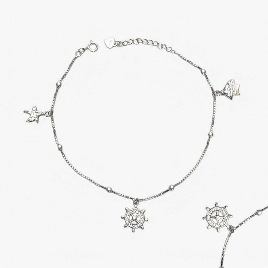 Sea Shore Silver Anklet