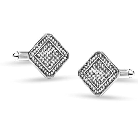 Micro Pave Full Zircon Square Cufflink