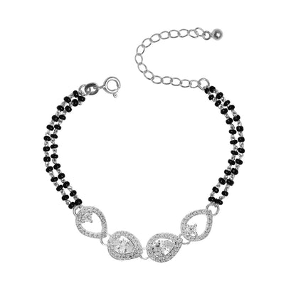 Silver dual chain Mangalsutra Bracelet
