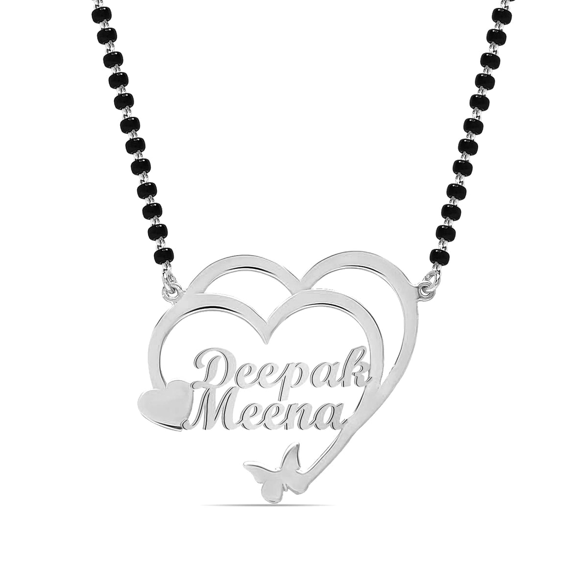Personalized Silver Mangalsutra Necklace