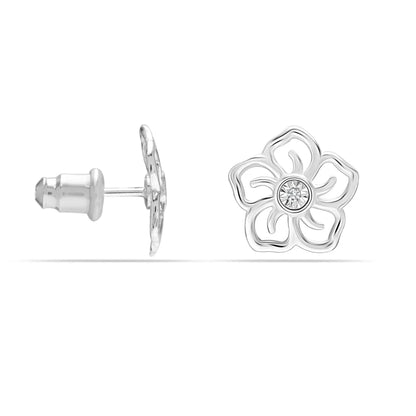 Diamond Flower Stud Earrings (0.01ct)