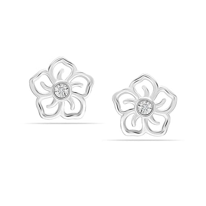 Diamond Flower Stud Earrings (0.01ct)