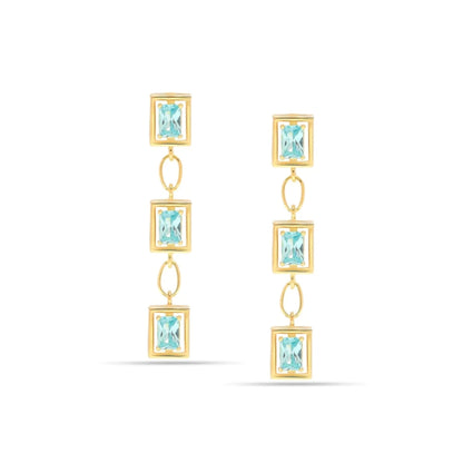 Aquamarine Gemstone Dangle Earrings