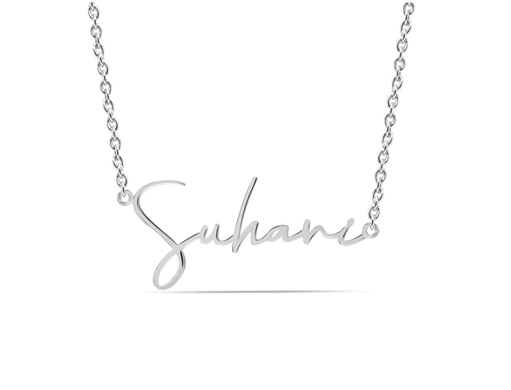 Personalised Signature Style Silver Necklace