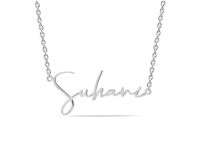 Personalised Signature Style Silver Necklace