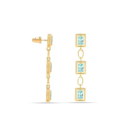 Aquamarine Gemstone Dangle Earrings