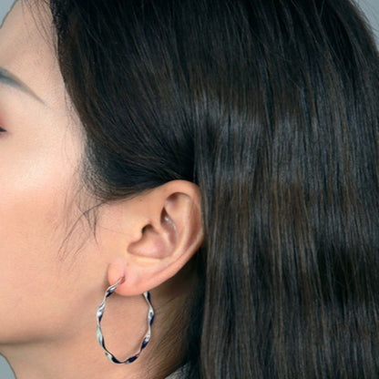 Wave Hoop Earrings