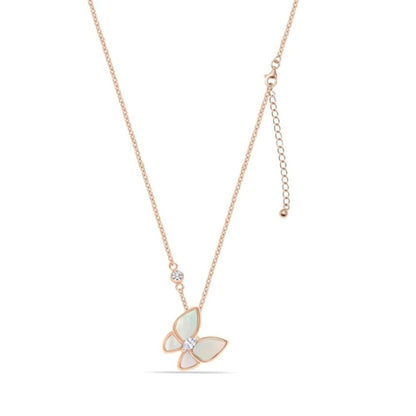 Mother of Pearl Butterfly Rosegold Necklace