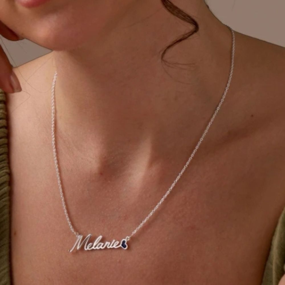 Personalised Heart Silver Necklace