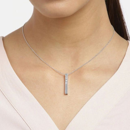 Engraved Personalized Vertical Bar Necklace