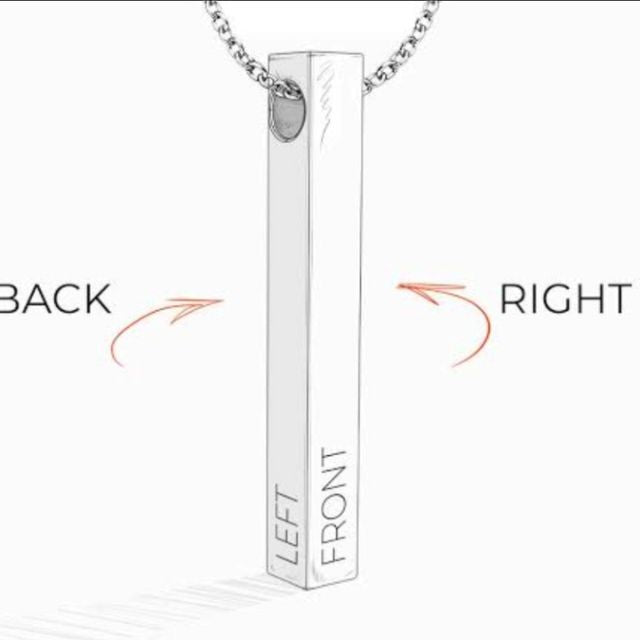 Engraved Personalized Vertical Bar Necklace