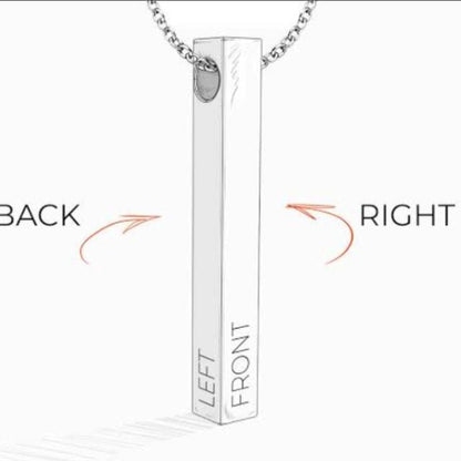 Engraved Personalized Vertical Bar Necklace