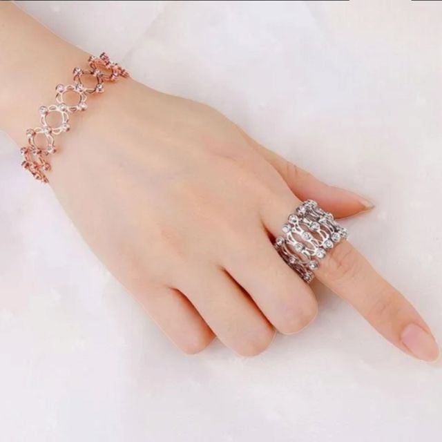 Fashion Magic 2-in-1 Retractable Zircon Crystal Ring Bracelet Bangle  Jewelry Hot | eBay