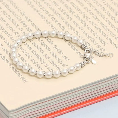 Beaded Pearl Silver Bracelet